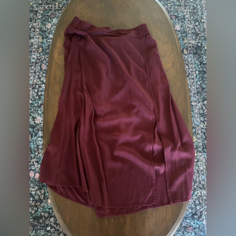 Old Navy Deep Burgundy Smocked Waist Skirt